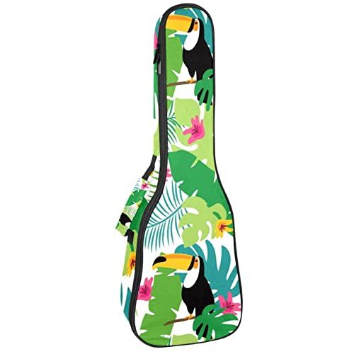 Mersov Concert Ukelele Rugzak, Heavy Duty Ukelele Case Bag met Opslag, Sopraan Concert Tenor Ukelele 10MM Gewatteerde BagBlack SheepsSummer Toecans Roze Bloemen Groene Bladeren