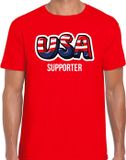 Bellatio Decorations Rood usa fan t-shirt voor heren - usa supporter - Amerika supporter - EK/ WK shirt / outfit L