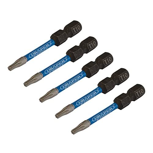 Draper TX-Star Impact Screwdriver Bits - T10 x 50mm (Pack of 5)