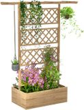 Outsunny Multifunctioneel Tuinbed - Vurenhout - 160x55x183cm - Natuurlijk Hout