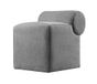 Poef élégant gris, 100% coton, éponge orthopédique 35 DNS, 6 cm d'épaisseur, pieds cachés enduits de PVC, 45 x 56 x 60 cm, parfait pour le confort et la décoration moderne
