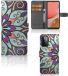 Samsung Galaxy A72 Hoesje Book Case Kunstleer TPU Fleur Violet