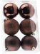 Cosy & Trendy Kerstballen - 6x st - donkerbruin - 8 cm - kunststof