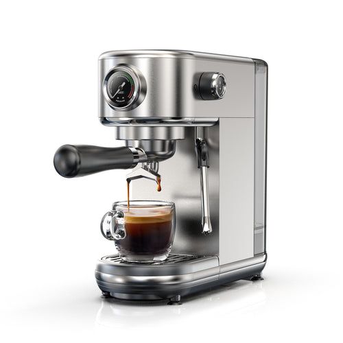 HiBREW H10B Espressomachine - Zilver - Met Melkopschuimer - EU-stekker