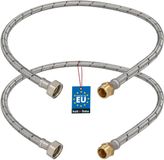 KOTARBAU® 2 Stuks - Flexibele Aansluitslang 1/2"x3/8" - Sanitaire Aansluitslang 90 cm - Flexibele Kraanslang - Buitendraad x Binnendraad - Aansluitslang Armatuur - Gevlochten Roestvrijstalen Aansluitslang