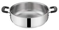 Lagostina Praktische steelpan van staal 18/10 met dubbele siliconen handgrepen, pan voor inductie, gas en oven tot 210°, 24 cm