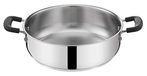 Lagostina Praktische steelpan van staal 18/10 met dubbele siliconen handgrepen, pan voor inductie, gas en oven tot 210°, 24 cm
