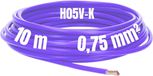 Kalitec 10 meter H05V-K 0,75 mm² paarse bedradingskabel I-aderkabel flexibel I PVC enkeladerig I meeraderig 0,75mm2 I bedrading fijndradig I enkele kabel I kabel enkeldraads schakeldraad vlamvertragend