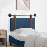 vidaXL - Hangend hoofdbord - Blauw - Antiek - PU
