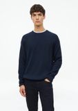 s.Oliver katoenen regular fit gebreide trui - blauwzwart