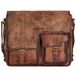 GreenLand Nature Leren Business tas Laptoptas met laptopvak MASCU & LINE Messenger Bag Brown Bruine