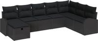 vidaXL Tuinbank Set 2-zits Zwart Polyrattan