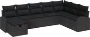 vidaXL Banc de jardin 2 places noir polyrattan