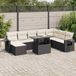 Maison Exclusive - Salon de jardin, 9 pièces, avec coussins, noir, en polyrotin