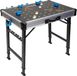 HÖGERT TECHNIK – Inklapbare werkplaatstafel 845 x 598 x 735 – 885 mm met MDF-plaat, 6-voudig hoogteverstelling, 3 opbergdozen, 450 kg draagkracht en verbindingsaccessoires