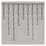 EMOS Led-ijsregen lichtsnoer, 3,6 m kerstlichtketting + 5 m kabel, 200 leds, 8 lichtmodi, voeding met timer 6 uur/18 uur, IP44 voor binnen en buiten, koudwit