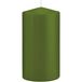 Trend Candles Cilinderkaars/stompkaars - olijfgroen - 8 x 15 cm - 69 branduren - horeca kaarsen