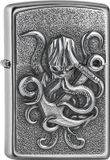 Satin Zippo Aansteker Octopus Chrome