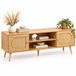 Relaxdays Meuble TV - rotin - 140x49,5x40 cm - naturel