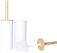 Bathroom Solutions Porte-brosse WC avec support - 2 pièces - Plastique et Bambou - Blanc