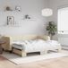 Maison Exclusive Lit gigogne extensible avec matelas, couleur crème, 100x200 cm, tissu