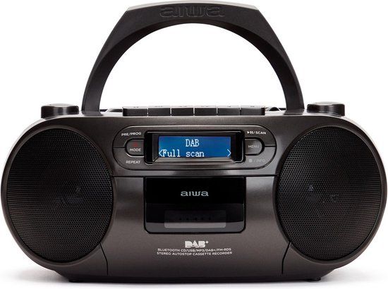 Aiwa BBTC-660DAB - Draagbare DAB+/FM Radio met CD, Cassette, Bluetooth en USB - Zwart