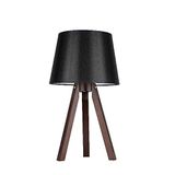 Homemania HOMBR_0145 Hoge tafellamp, bureaulamp, kantoor, nachtkastje, donker hout, stof, zwart, 30,5 x 30,5 x 54,5 cm