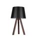 Homemania HOMBR_0145 Hoge tafellamp, bureaulamp, kantoor, nachtkastje, donker hout, stof, zwart, 30,5 x 30,5 x 54,5 cm
