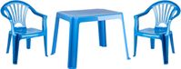PLASTICFORTE Tuinstoelen en tafel set - voor kinderen - kunststof - blauw - 2x stoelen - buiten