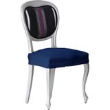 ECOMMERC3 2 x elastische jacquard stoelhoezen, 2 x stoelhoezen, universele pasvorm, ademend en slijtvast, blauw, eenvoudig aan te brengen en te verwijderen