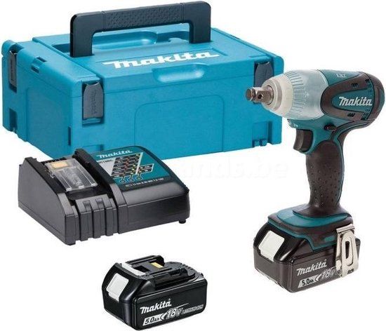 Makita DTW251RTJ Accu Slagmoersleutel Set - 18V - 2x 5.0Ah - 230Nm - Inclusief Mbox