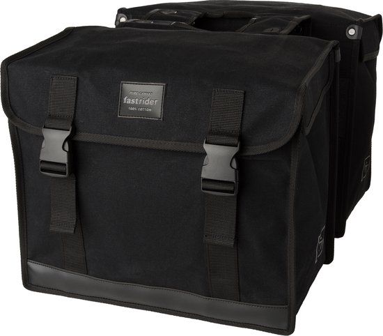 Fastrider Canvas 94 Dubbele Fietstas Zwart - 56L - Achter - Polyester