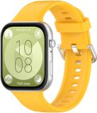 By Qubix Qubix - Siliconen bandje met gesp - Geel - Geschikt voor Huawei Watch Fit 3/4/5