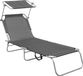 Aga set de jardin, bain de soleil réglable avec pare-soleil, gris