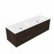 Saniclass Holz Frame Badkamermeubelset - 140x45x41.5cm - Flow solid surface wastafel wit - 2 wasbakken - zonder kraangaten - 2 lades - mat eiken charcoal (hout) SW1420776/SW1224151