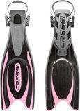 CRESSI Frog Plus Fins Black/Pink XS/S – verstelbare duikvin, zwart/roze, uniseks, volwassenen