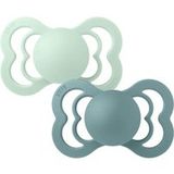 BiBS Supreme Collection Stage 1 Fopspeen 0/6 maanden 2 stuks Nordic Mint / Island Sea