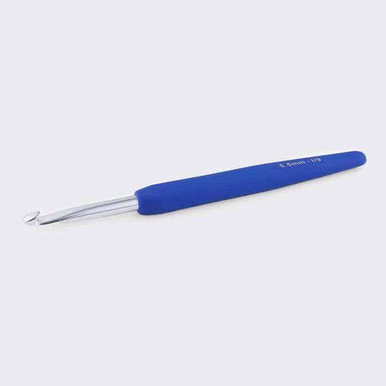 KnitPro Waves 2 haaknaalden softgrip 2.00mm - 12.00mm blauw Cobalt Blue Aluminium