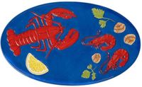 Klevering Bord de la Mer kreeft 33cm Aardewerk Blauw Ovaal