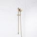 FortiFura Calvi glijstangset - met ronde handdouche - metalen doucheslang - PVD - geborsteld messing (goud)