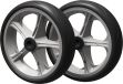 SUPROD 2 x Roue en polyuréthane Ø 260 mm palier lisse roue de secours anti-crevaison, noir/gris