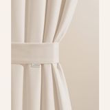 ROOM99 Vouwhouder voor gordijnen, 8 x 120 cm (breedte x lengte), decoratieve sjerpen voor gordijnen, gordijnhouders, outdoorgordijn, lichtcrème, 1 stuk
