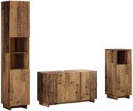 vidaXL Badkamerkast set 3 stuks Oud hout Bewerkt hout