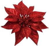 Cosy&Trendy Billiet - Vanlaere Rode kerstster met glitters op clip 18 cm