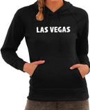Bellatio Decorations Shoppartners Bv Las Vegas/wereldstad tekst hoodie zwart voor dames - zwarte Las Vegas sweater/trui met capuchon XL