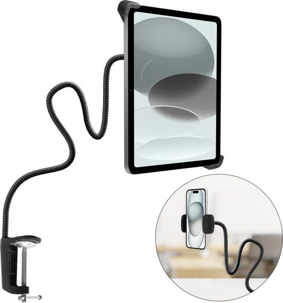 iMoshion Tablet Houder Bureau - 70 cm - Zwart - Geschikt voor 12.9 inch Tablets en Telefoons