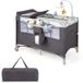 Coast Lit de voyage - 5 en 1 - pliable - 2 niveaux - matelas inclus - 125 x 65 x 76cm - gris
