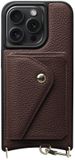 AVY Leren Hoesje Geschikt voor Apple iPhone 15 Pro Max | Met Magnetische Kaarthouder | Compatibel met MagSafe | Leather Case met Wallet | Chocolate
