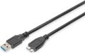 Digitus USB 3.0 A Male naar USB 3.0 Micro Male Kabel - 1 m - Zwart