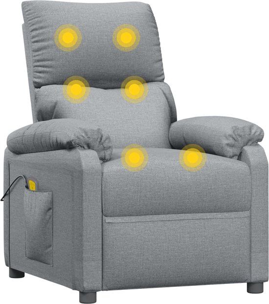 vidaXL Massagestoel stof lichtgrijs